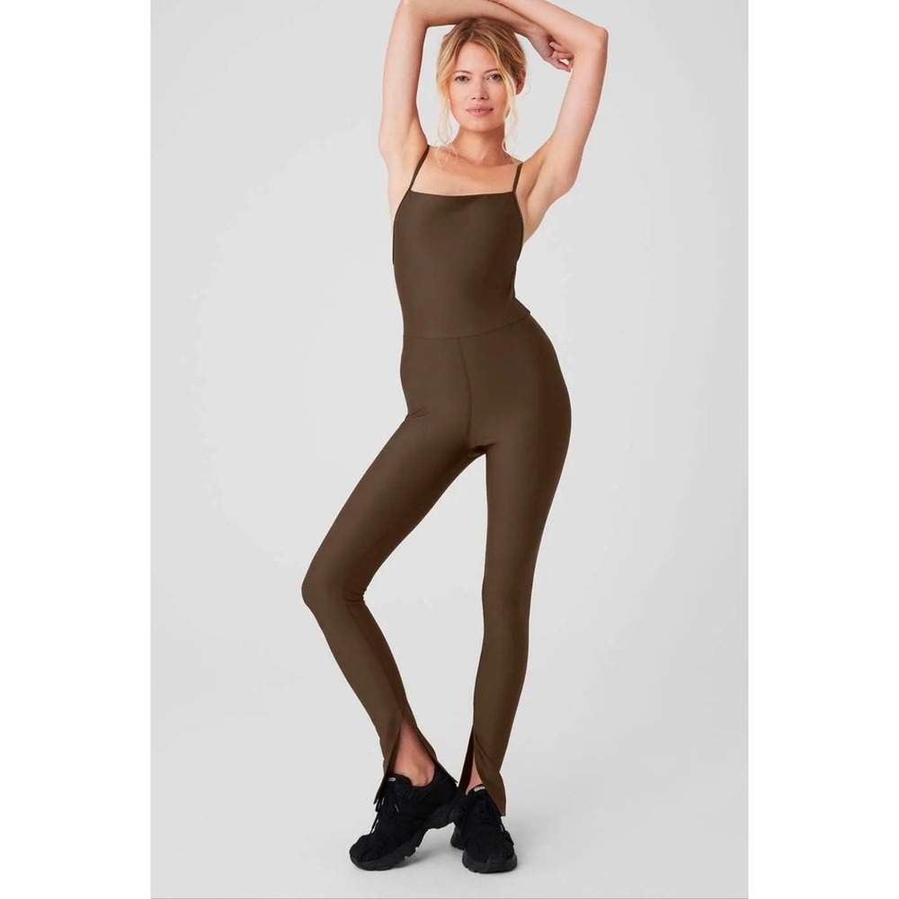 Alo Yoga Airbrush Real Airlift Disco Daze Onesie Jumpsuit Streetwear Gym Yk 2